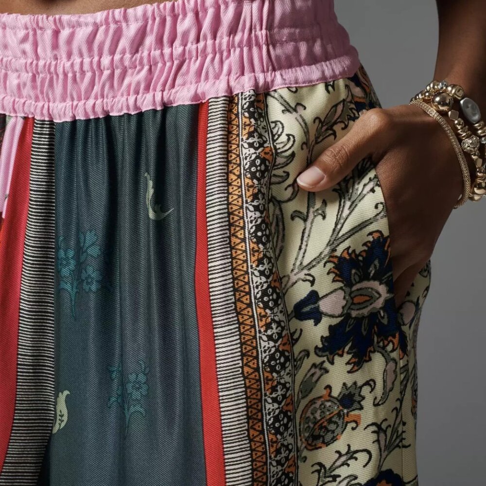 Anthropologie The Somerset Pull-On Pants Printed Silky Edition Wide Leg XS NWT - Picture 4 of 6
